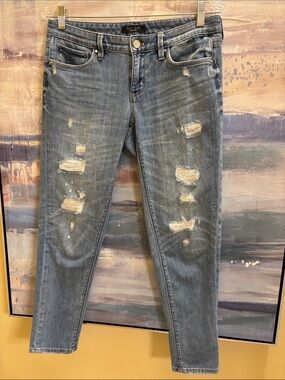 White House Black Market Light Blue Girlfriend Jeans - Petite